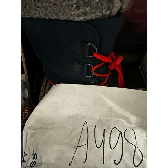 Rare Sorel Women’s Winter Snow Boots Waterproof Blue Red Size 6 - Picture 11 of 11